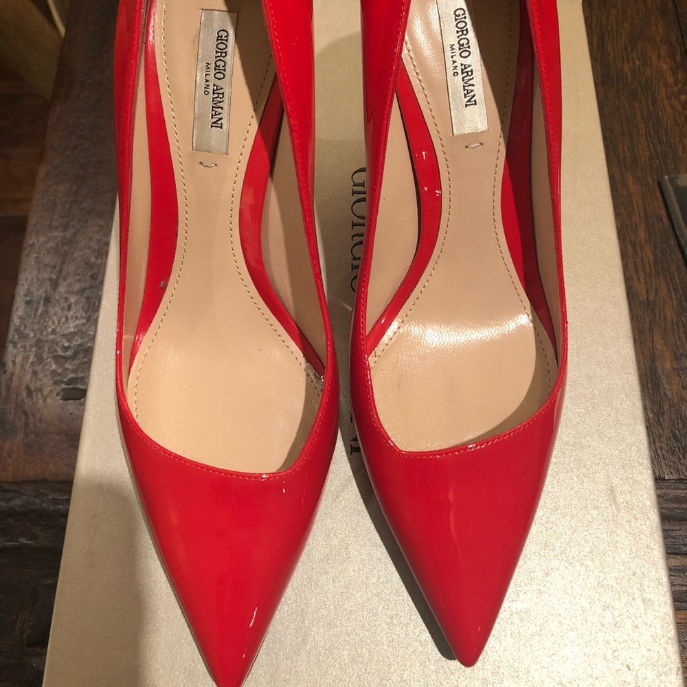 Giorgio Armani Red Heels, New in box